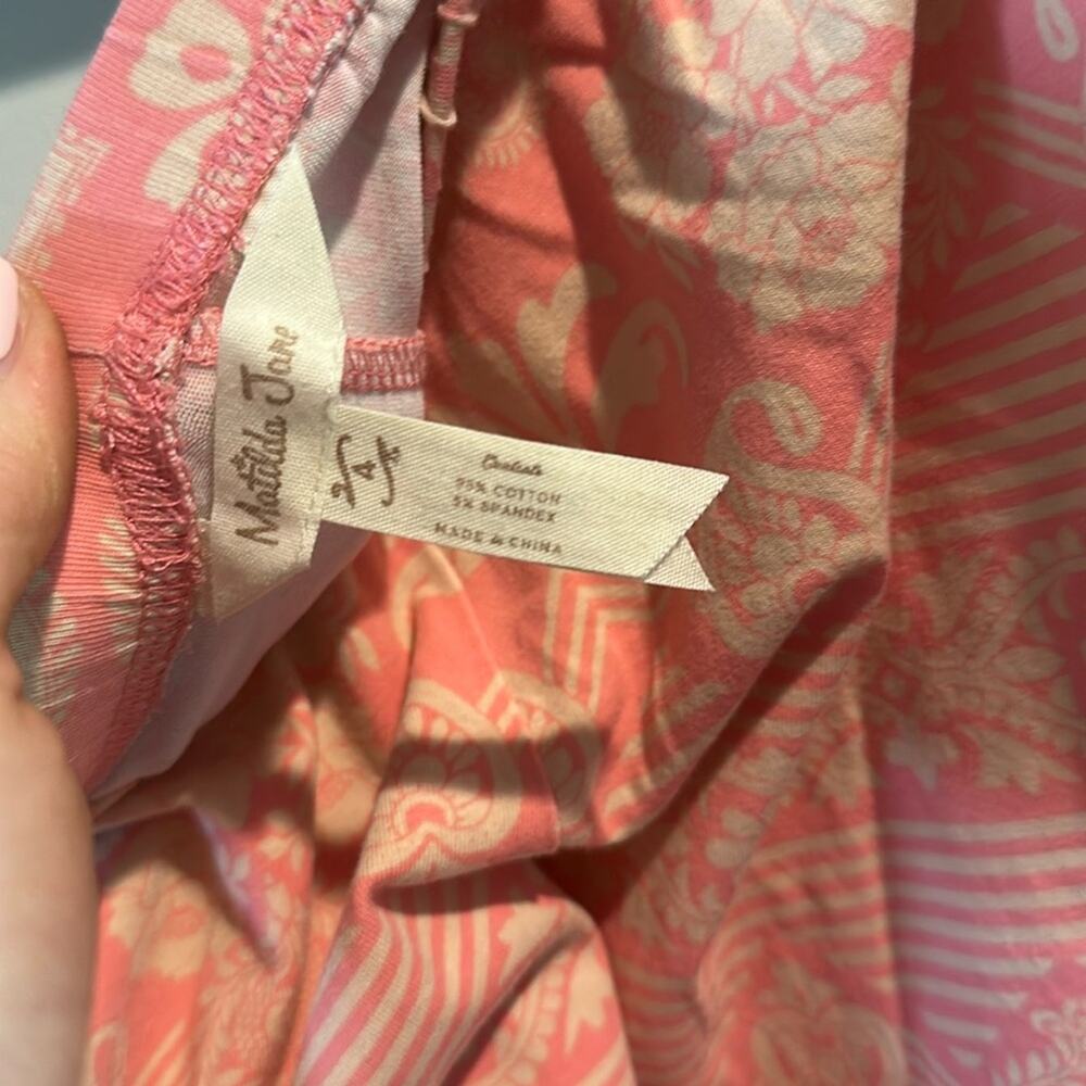 Matilda Jane size 4 Sugar Rush Pink Damask Ruffle Capri Pant - Picture 4 of 7
